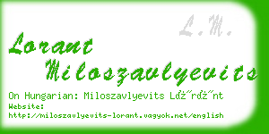 lorant miloszavlyevits business card